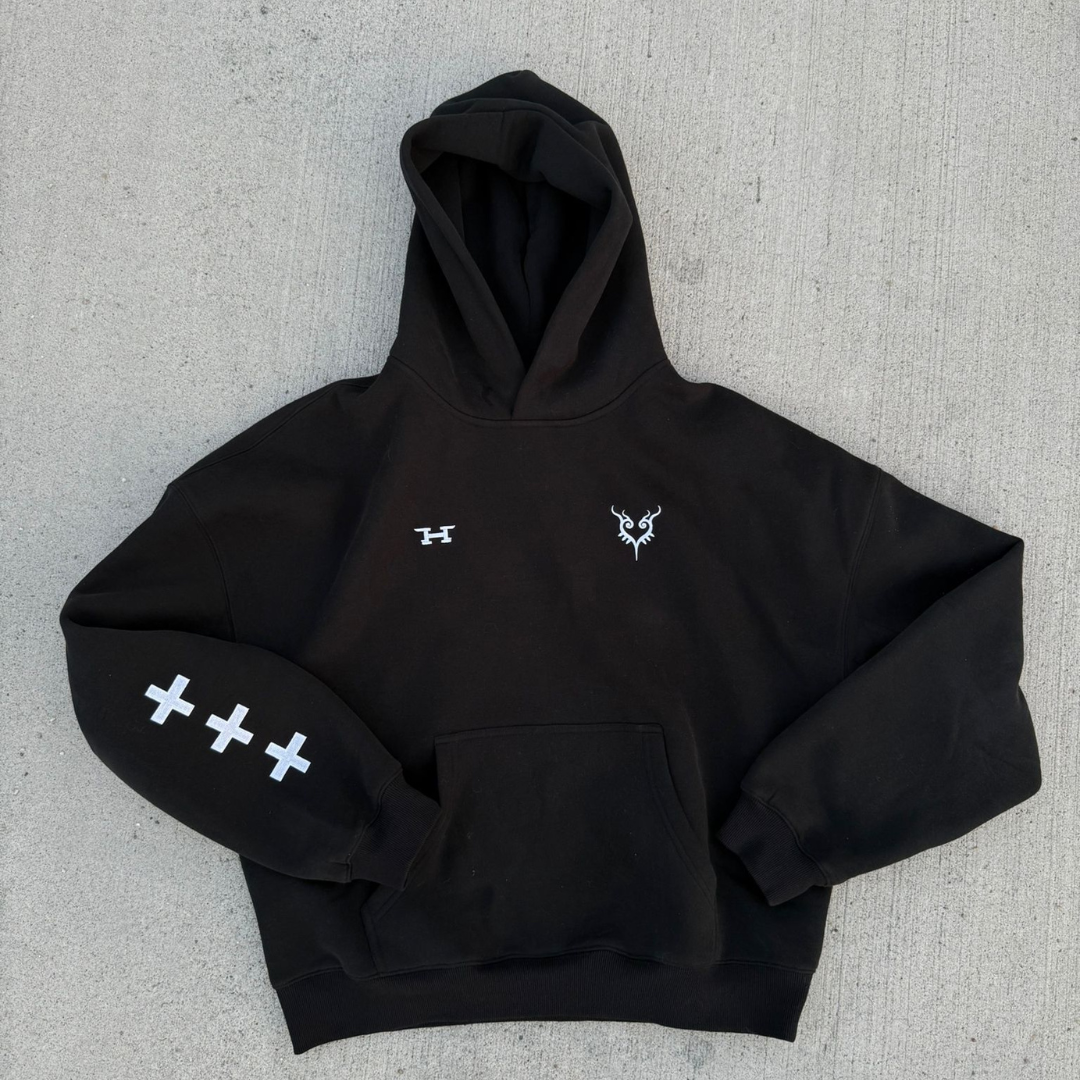 "HEART" Hoodie - Black